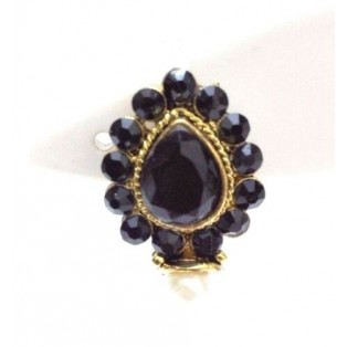 Gold Oxidized Women Earring Stud Jewelry PushBack Classy Gift Rhinestone Bead 37